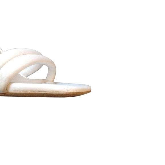 Sam Edelman + Anthropologie Kia Round Block Heels Cream Leather Sandal Heel Sz 8 - Picture 11 of 12
